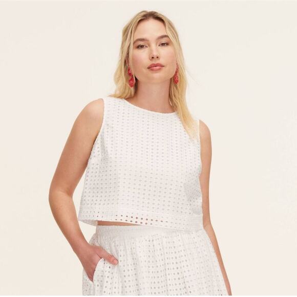 Eyelet Shell Tank Top - kate spade new york x Target White Sz S - Picture 1 of 4